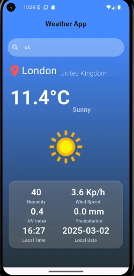Weather app screenshot